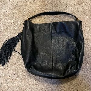 HOBO bag, black pebbled leather